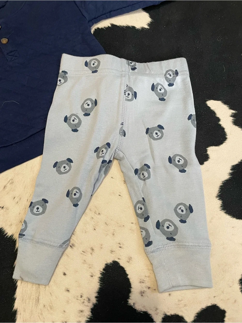 2/$12 Carters Navy Blue Dog Outfit